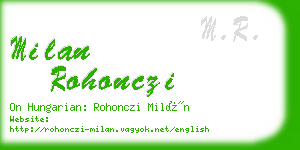 milan rohonczi business card